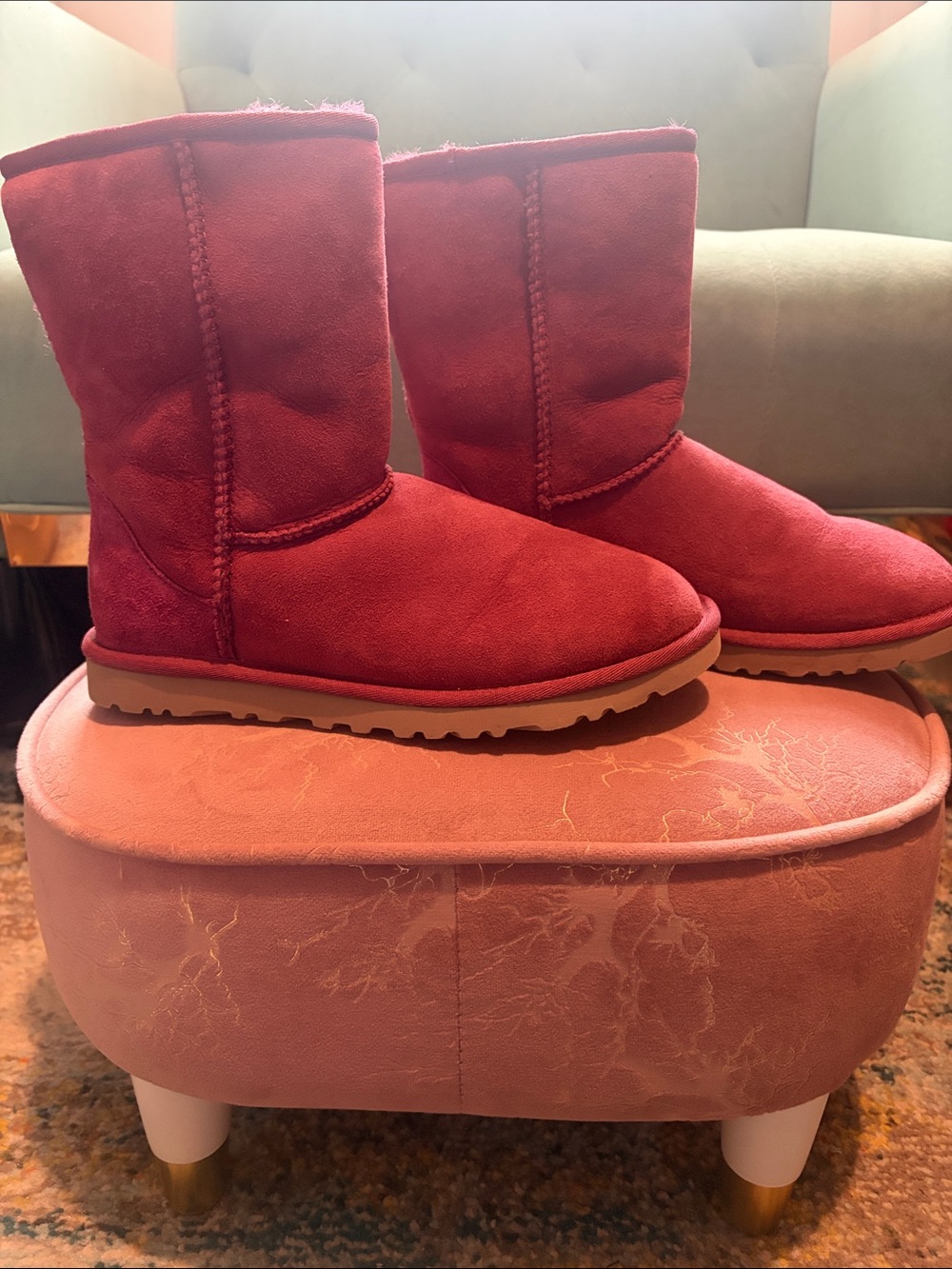 UGG Women’s Classic Short Boots in Bright Burgundy